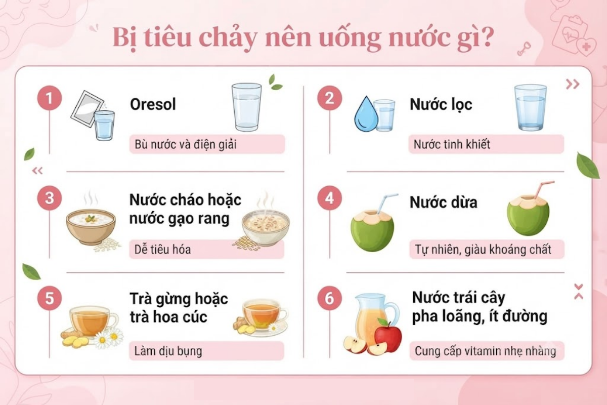 Bị tiêu chảy nên uống nước gì?
